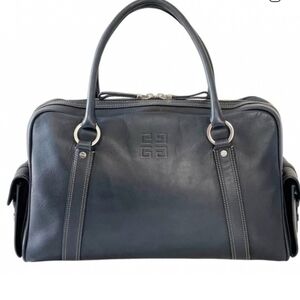 Givenchy Black Leather Logo Briefcase